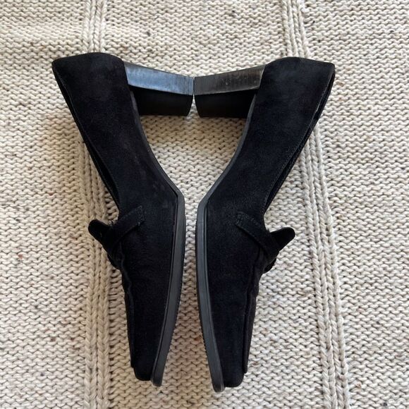 Stuart weitzman vintage black suede chunky heels with buckle strap - Picture 3 of 8